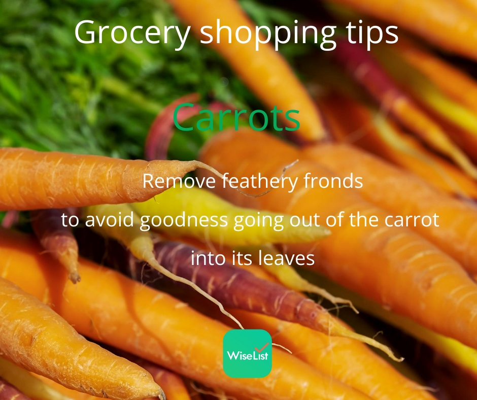grocery shopping tips, carrots