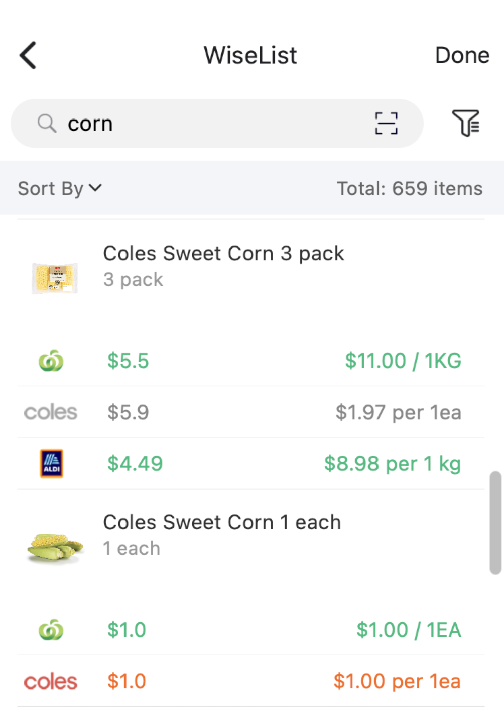 grocery comparison