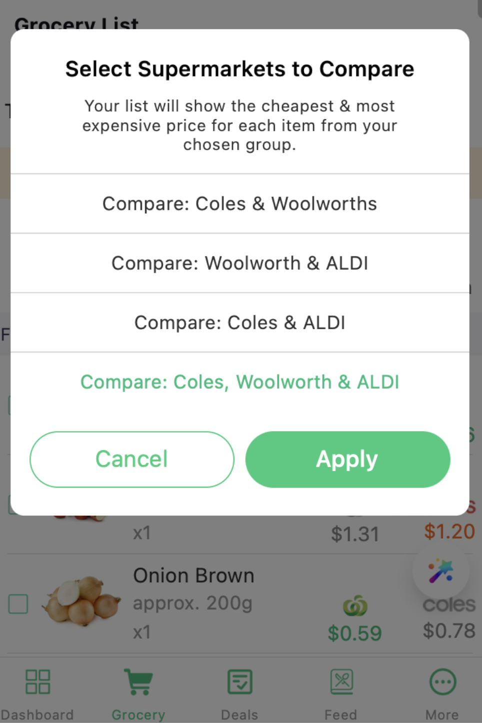 grocery comparison