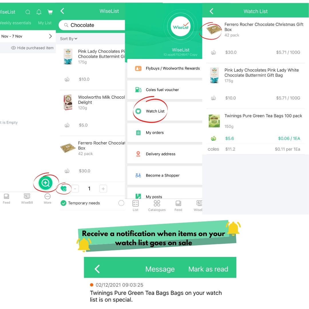 How to use Watch List? Grocery & SuperMarket Price Comparison App