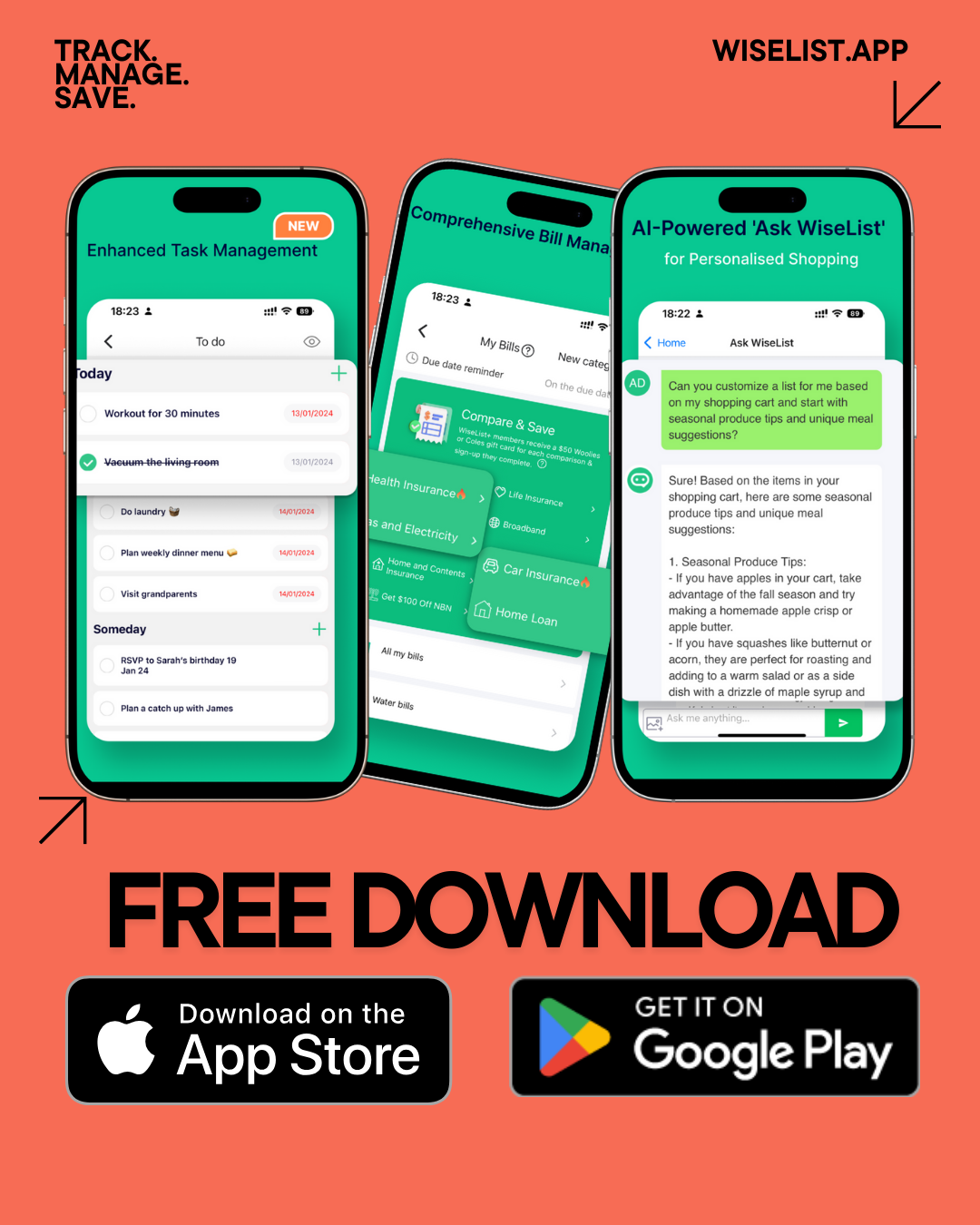 WiseList app features