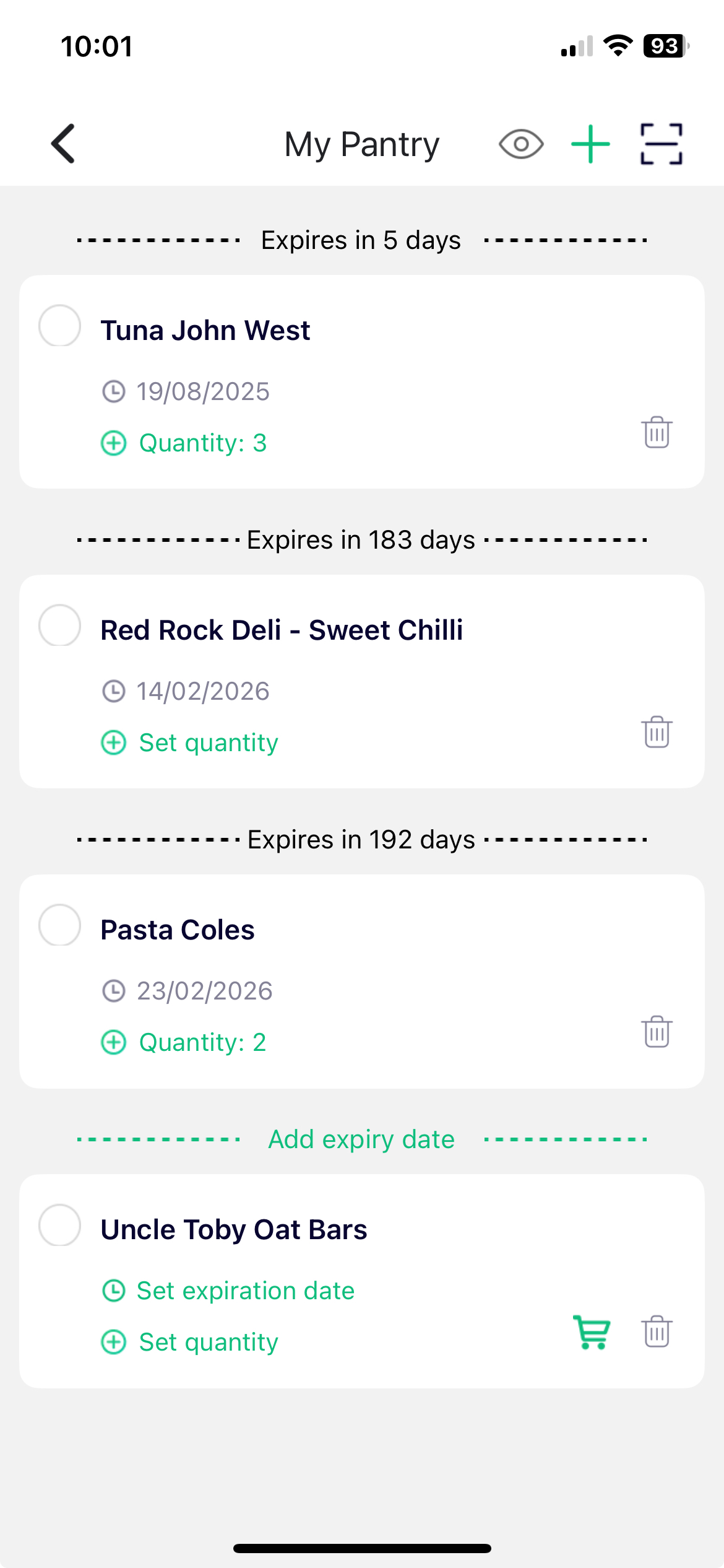 pantry list