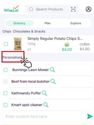Personalised List